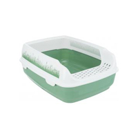 Туалет Trixie Delio для котів з рамкою зелений та білий пластик 38х20х50см