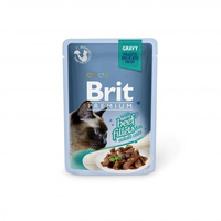 Brit Premium CAT Pouch Beef in Gravy для котів з філе яловичини в соусі