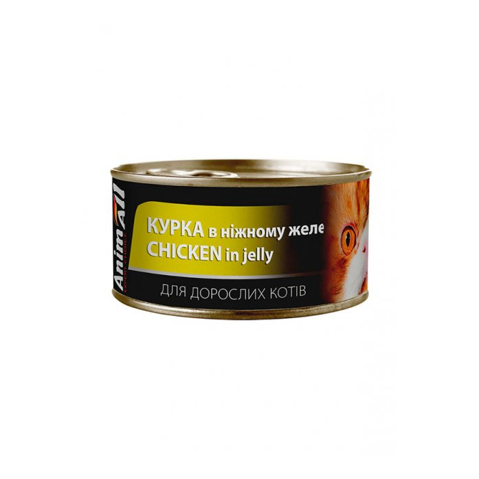 AnimAll вологий корм для котів з куркою в ніжному желе