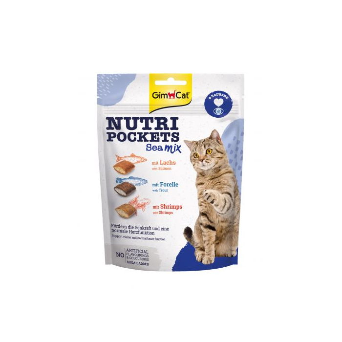 GimCat Nutri Pockets ласощі для котів морський мікс