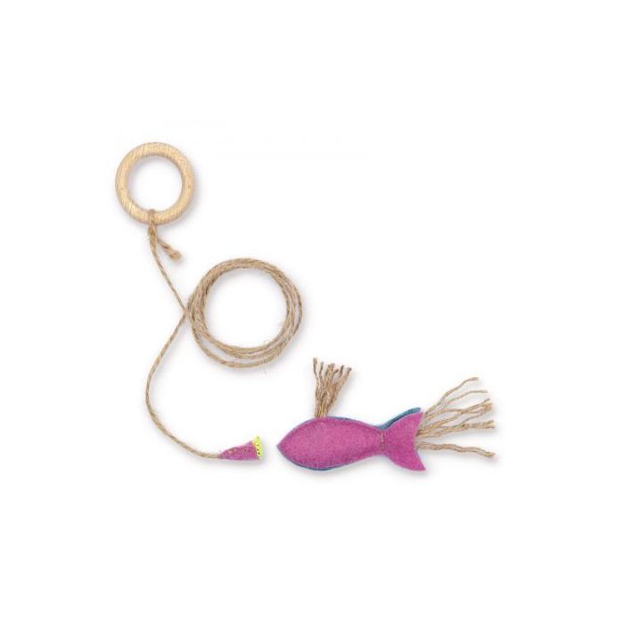 Іграшка-вудка Природа Рибка на магніті для котів, рожева