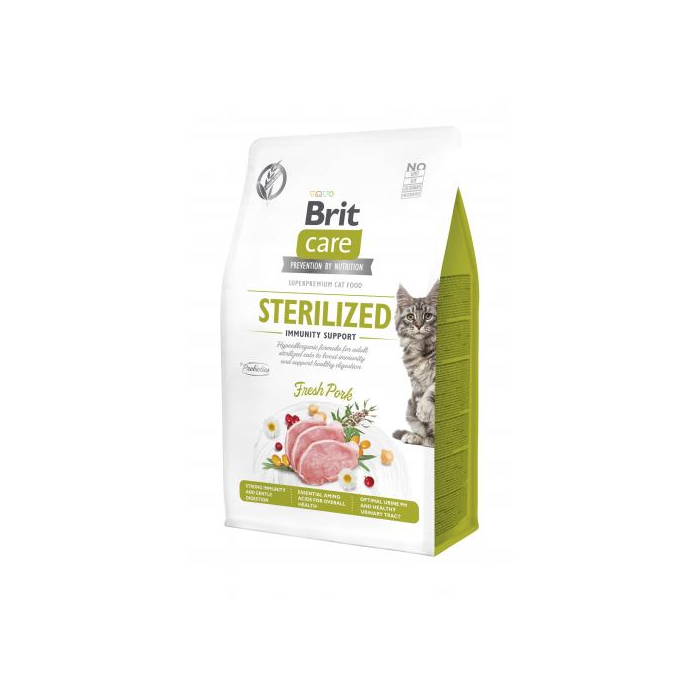 Сухий корм Brit Care CAT by Nutrition Sterilized Immunity Support для стерилізованих котів зі свининою