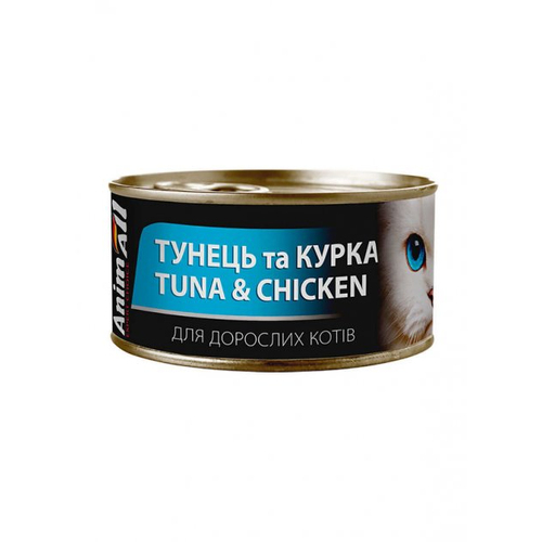 AnimAll вологий корм для котів з тунцем та куркою