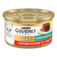 Gourmet Gold Savoury Cake Beef Tomatoes консерва для котів ніжні биточки з яловичиною та томатами 85г