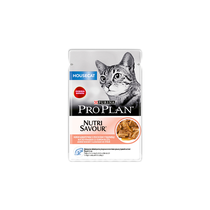 ProPlan CAT Pouch Adult Indoor Salmon вологий корм для котів з лососем в соусі