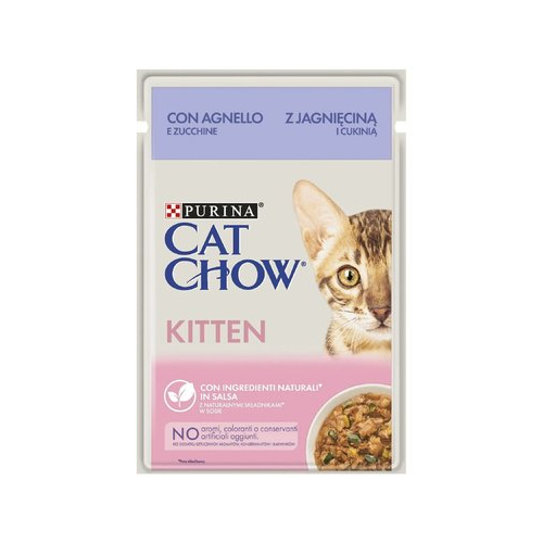 Cat Chow Pouch Kitten Lamb вологий корм з ягня і цукіні в желе