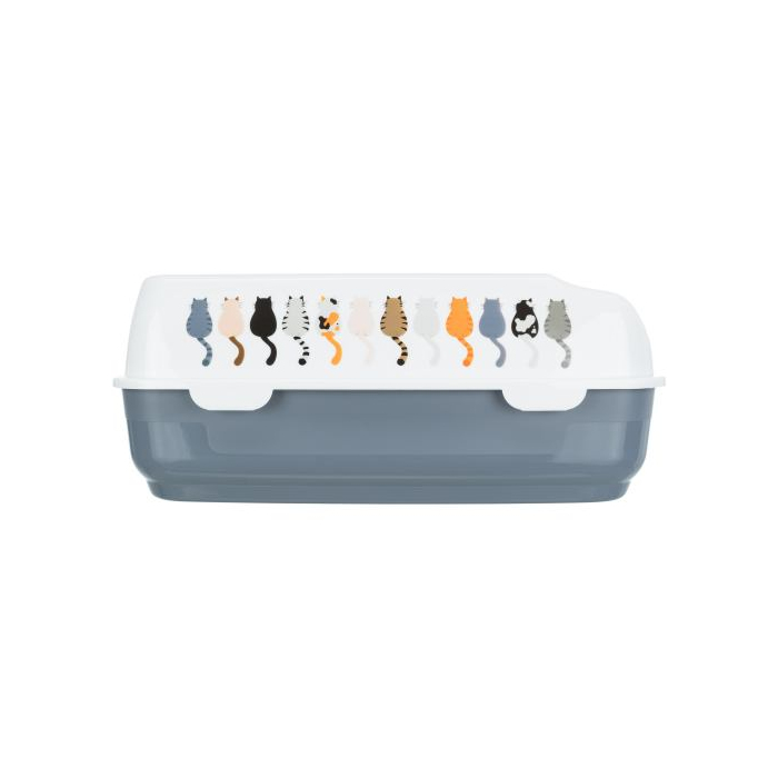 Туалет Trixie Delio для котів з рамкою срий та білий пластик 38х20х50см