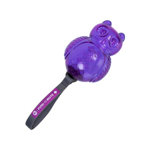 Іграшка для собак Сова з пищалкой що відключається GiGwi Push to mute, TPR Гума, нейлон, 14 см 75322 GIGwi