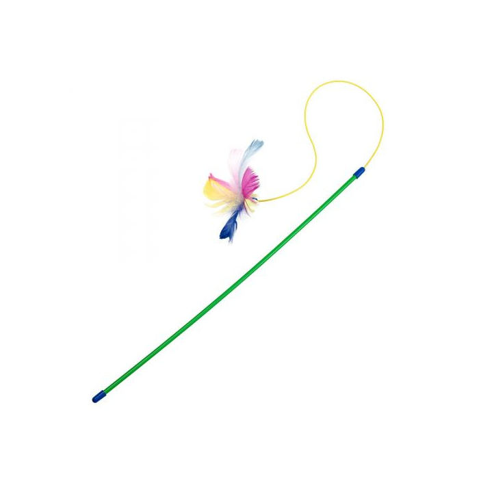 Іграшка Природа Паличка з пір'ям на резинці для кота