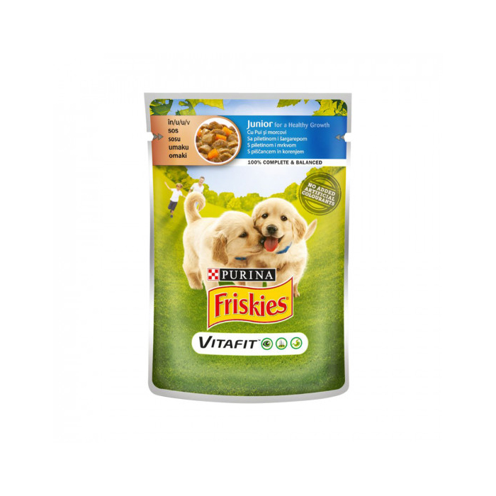 Friskies Juniorдля цуценят, шматочки з куркою та морквою, пауч 20х 2309101100