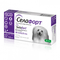 Selafort Spot On краплі для собак 2,6-5кг 1 пипетка 0,25мл від бліх кліщів та глистів
