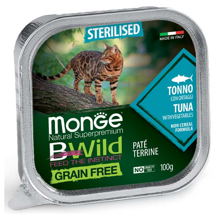 Monge CAT Wet BWild Grain Free Sterilized Tuna паштет для стерилізованих котів з тунцем