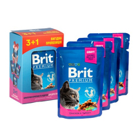Brit Premium CAT pouch 3+1 Chicken and Turkey для дорослих котів з куркою та індичкою