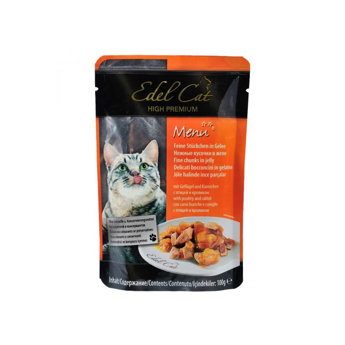 Edel Cat pouch для котів з птицею і кроликом в желе
