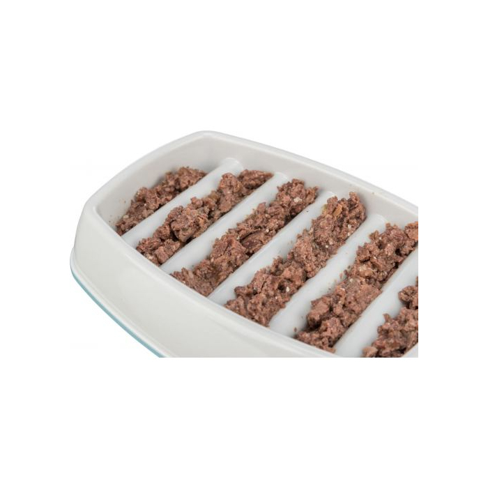 Миска Trixie для собак Повільне годування сіра пластик та термопласна гума 0,25л 21х14см