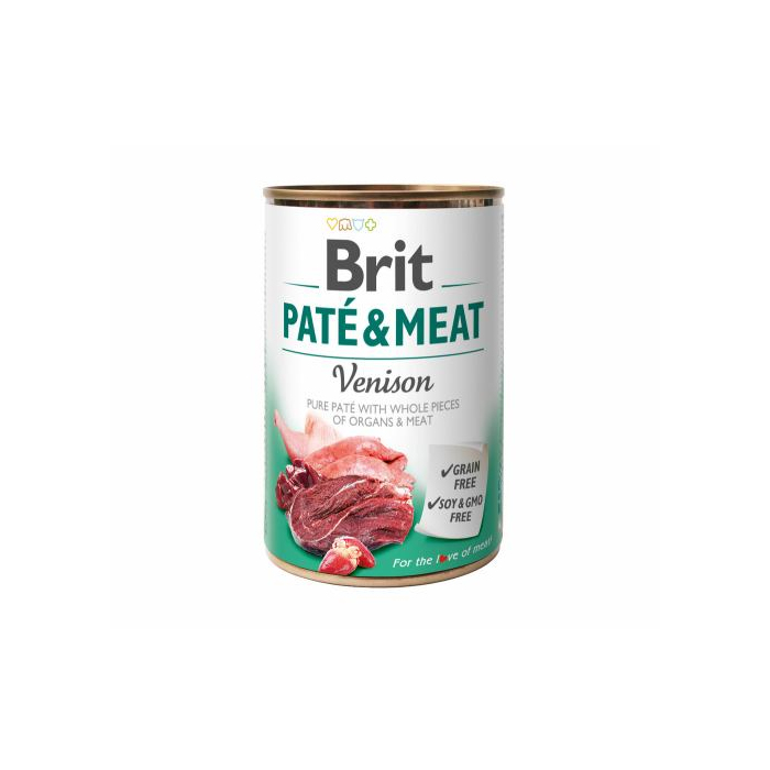 Вологий корм Brit Pate & Meat Venison для собак з олениною консерва
