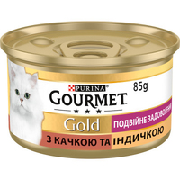 Gourmet Gold Double Delice Duck Turkey консерва для котів шматочки в підливі з качкою та індичкою
