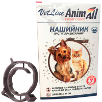 AnimAll VetLine нашийник протипаразитарний коричневий для кішок і собак