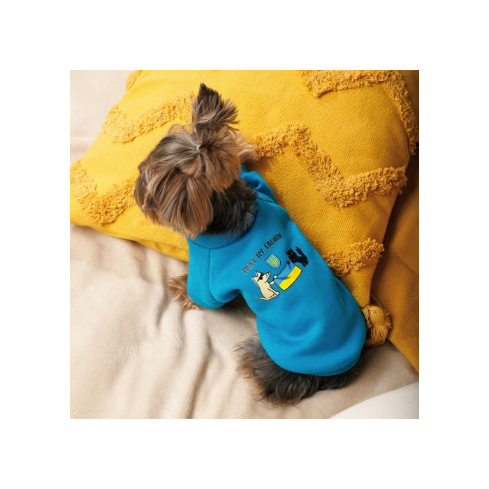 Толстовка Pet Fashion Peace for Ukraine для собак, розмір M, блакитна