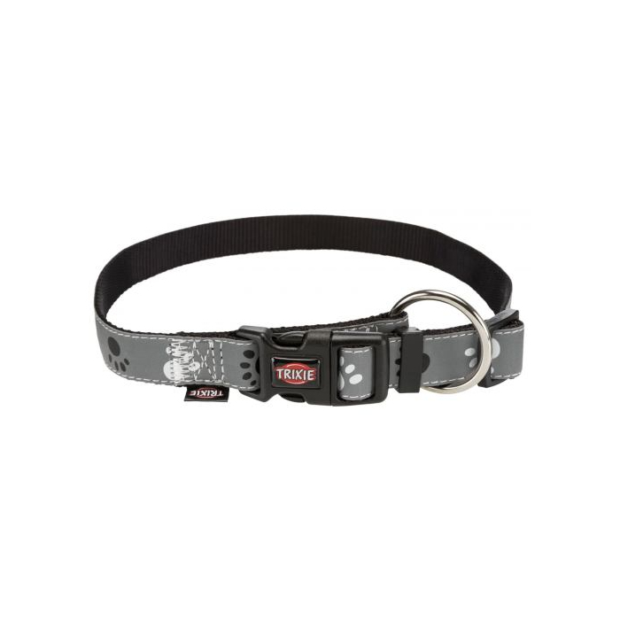 Нашийник Trixie для собак Silver Reflect з лапами світловідбиваючий L-XL 40-65см 25мм