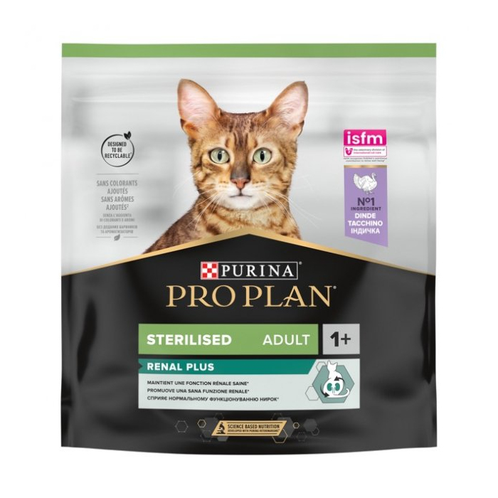 ProPlan Sterilised Adult 1+ Renal Plus Turkey для стерелізованих котів з індичкою 0,4кг