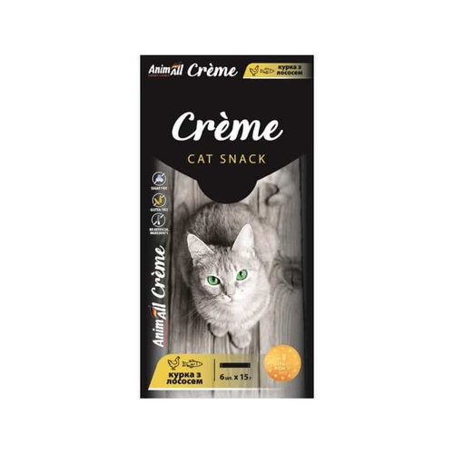 AnimAll Creme  ласощі для котів зі смаком курки з лососем