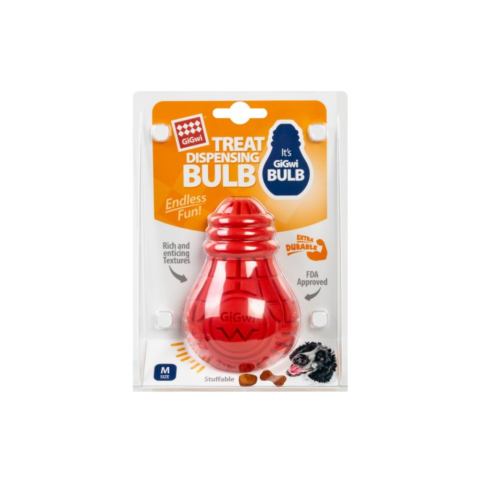 Іграшка для собак Лампочка резинова GiGwi Bulb Rubber, гума, M, червона 2337 GIGwi
