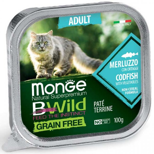 Monge BWild CAT Adult Cod Fish паштет для котів з тріски