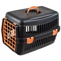 Переноска AnimAll чорна з кольоровими дверцятами