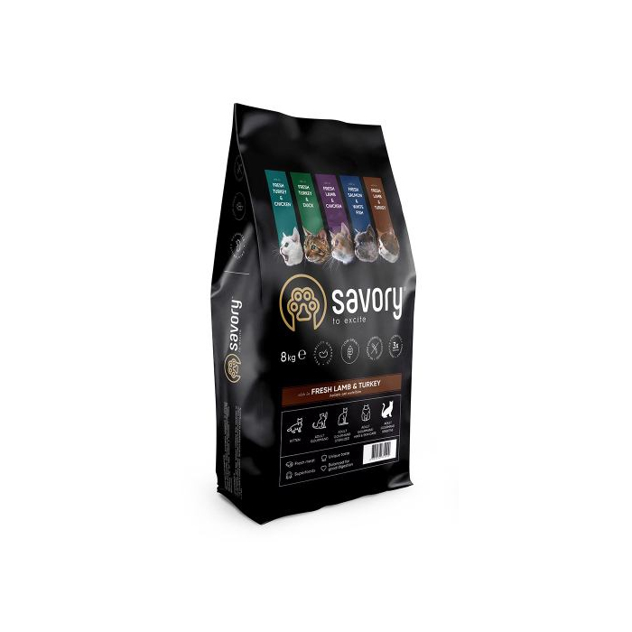 Savory CAT Sensitive Digestion Fresh Lamb and Turkey ягня та індичка 0,4 кг