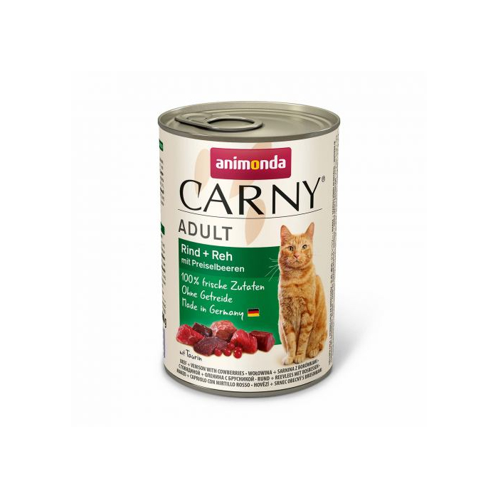 Animonda Carny Adult Beef Venison with Cowberries консерва для котів з яловичиною олениною і брусницею 400г
