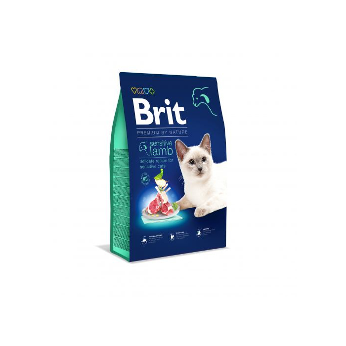 Brit Premium CAT by Nature Sensitive Lamb для котів із чутливим травленням з ягням 8кг