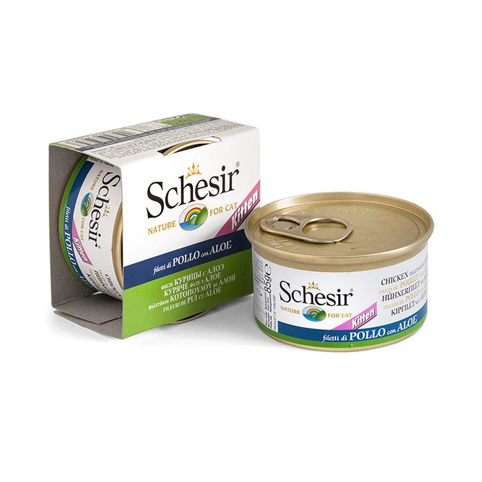 Schesir Kitten Chicken Aloe консерви для кошенят курка з алое