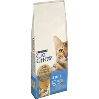 Cat Chow Feline 3in1 сухий корм для котів з формулою з потрійної дії з індичкою 15кг