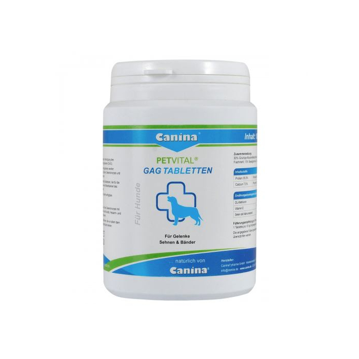 Canina Petvital GAG вітаміни для собак, глюкозамін з екстрактом мідій, для суглобів та тканин, 180 г (180 табл) 723317 AD