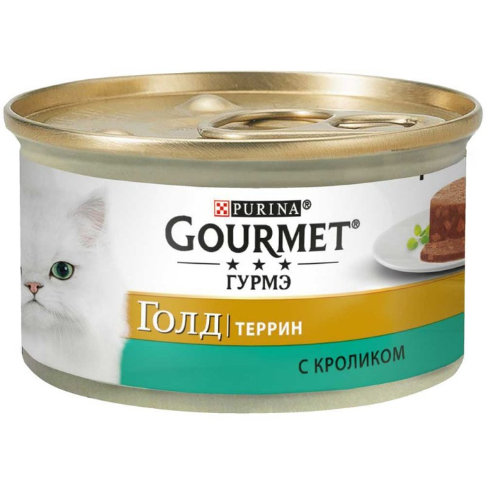 Gourmet Gold Террін консерва для котів з кроликом шматочки у паштеті