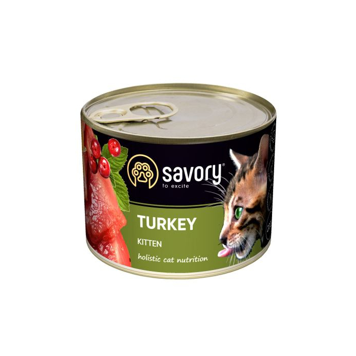 Savory CAT Can Kitten Turkey вологий корм для кошенят з індичкою 100г