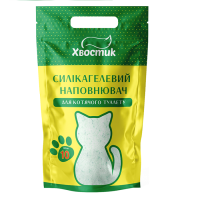 Хвостик Наповнювач силікагелевий ДРІБНИЙ з зеленими гранулами