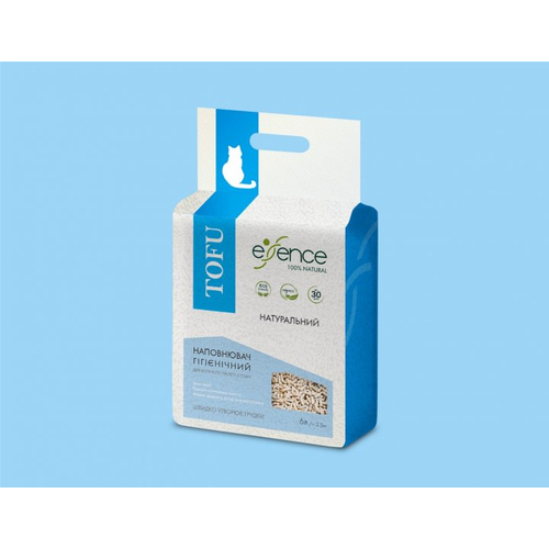 Наповнювач для котячого туалету Essence з тофу, натуральний аромат, 6 л