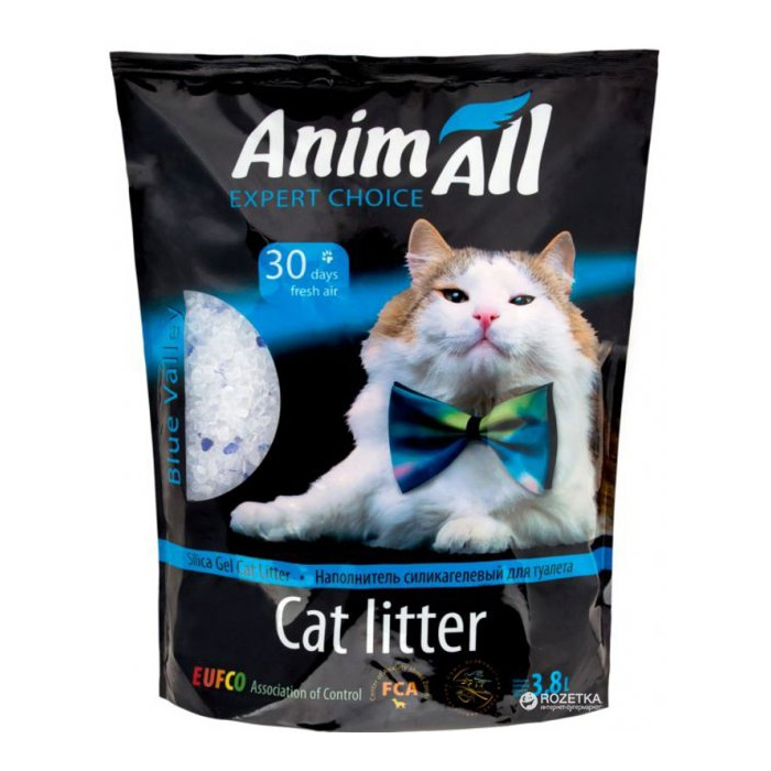 AnimAll Блакитна долина, наповнювач силікагелевий для котячого туалету, 3,8 л