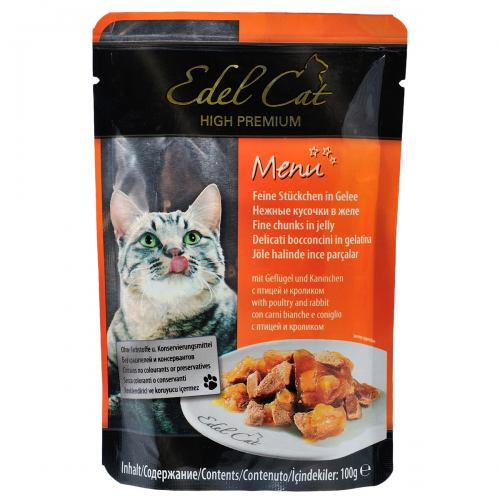 Edel Cat pouch для котів з птицею і кроликом в желе
