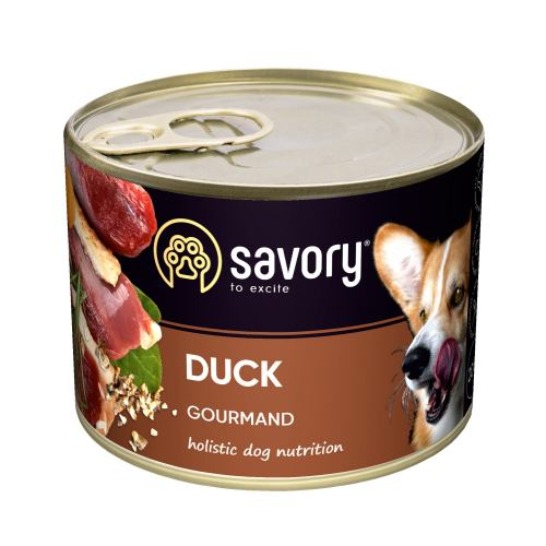 Savory DOG Can Gourmand Duck для дорослих собак усіх порід, з качкою, консерва,