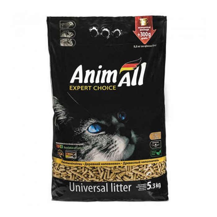 AnimAll деревний наповнювач без аромату для котів