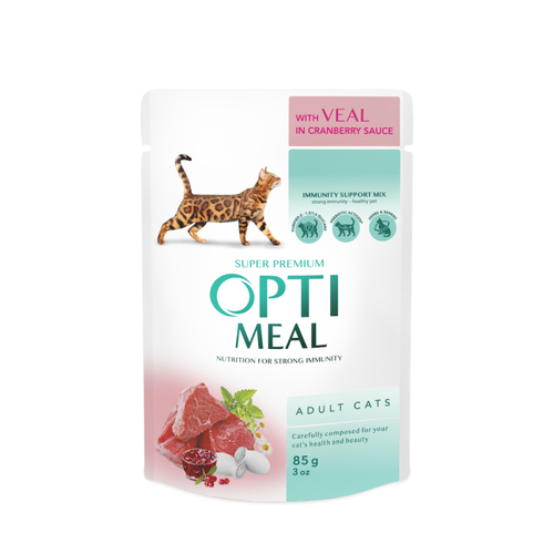 Optimeal Veal Cranberry sauce для котів з телятиною у журавлинному соусі