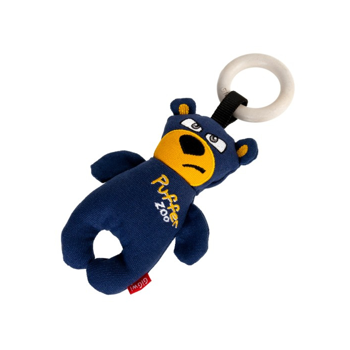 Іграшка для собак Ведмідь з пищалки GiGwi Basic, текстиль, дерево, 26 см 75500 GIGwi