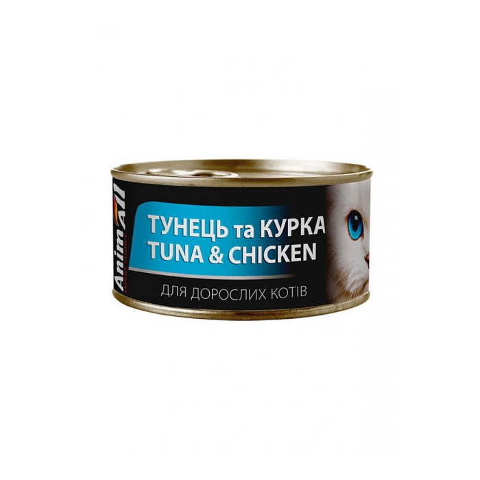 AnimAll вологий корм для котів з тунцем та куркою