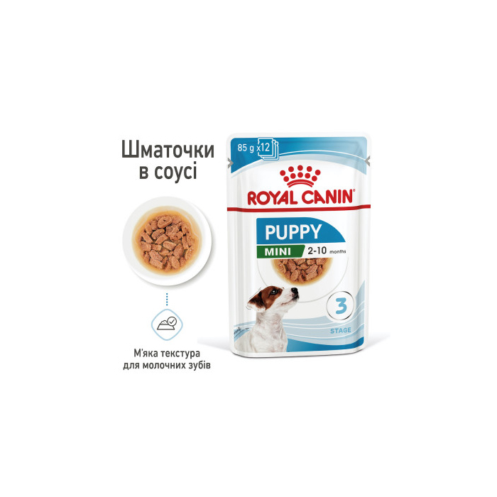 Mini Adult вологий корм у соусі для дорослих собак дрібних розмірів, пауч 85г 10990019 Royal Canin