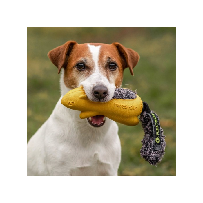 Іграшка для собак Білка з пищалкой що відключається, жовтий GiGwi Push to mute, гума, штучне хутро, 30 см 75010 GIGwi