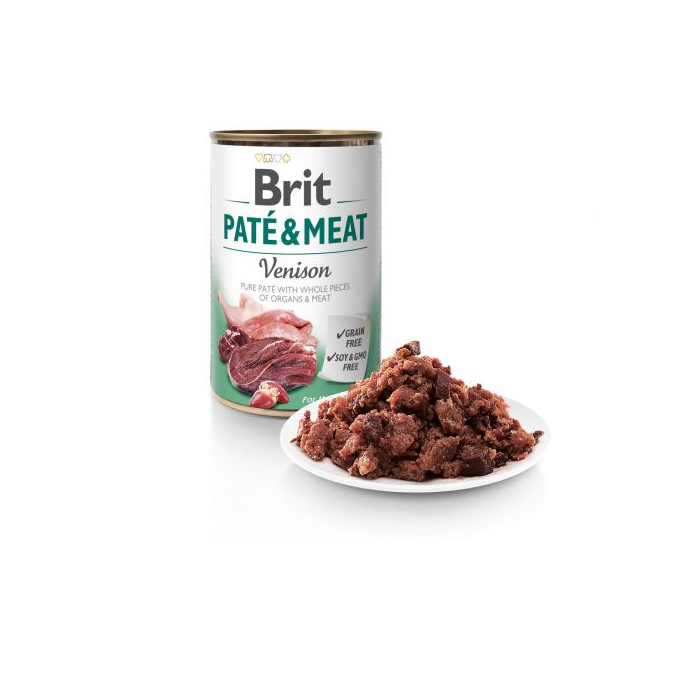 Вологий корм Brit Pate & Meat Venison для собак з олениною консерва