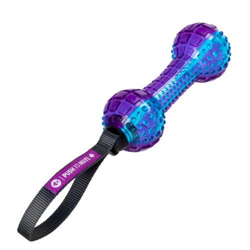 Іграшка для собак Гантеля з пищалкой що відключається GiGwi Push to mute, TPR Гума, нейлон, 18 см 75332 GIGwi